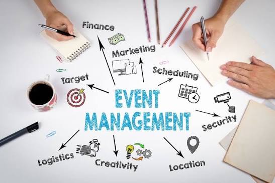 Event professionals coordinating a celebration